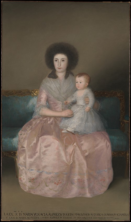 Condesa de Altamira and Her Daughter, María Agustina, 1787, Francisco de Goya