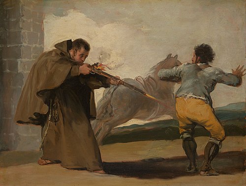 Friar Pedro Shoots El Maragato as His Horse Runs Off, 1806, Francisco de Goya