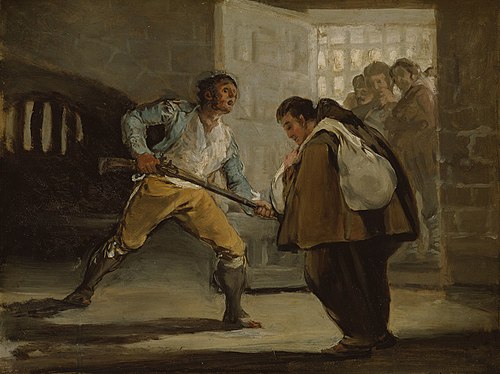 El Maragato Threatens Friar Pedro de Zaldivia with His Gun, 1806, Francisco de Goya