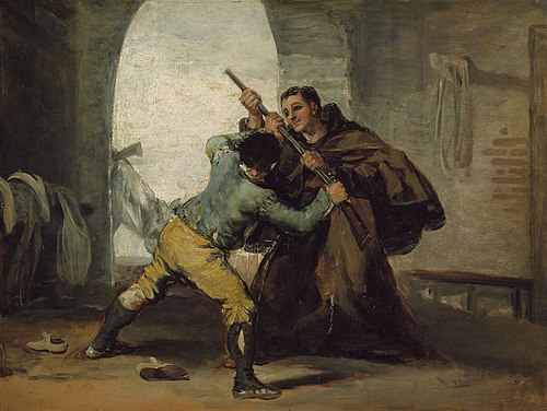 Friar Pedro Wrests the Gun from El Maragato, 1806, Francisco de Goya