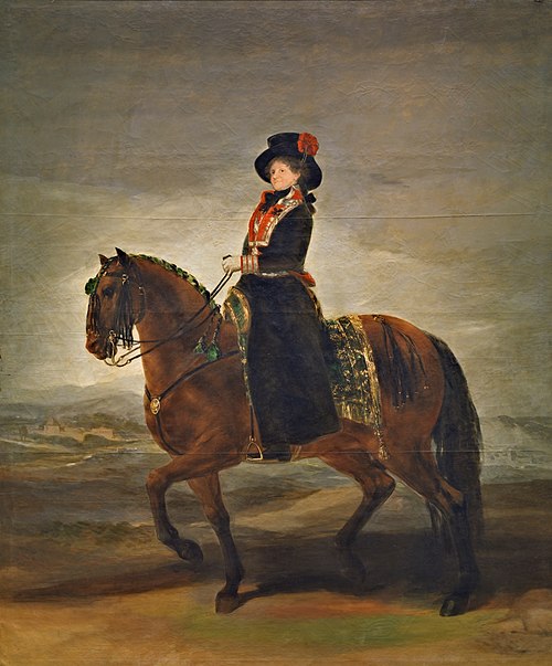 Queen María Luisa on horseback, 1799, Francisco de Goya