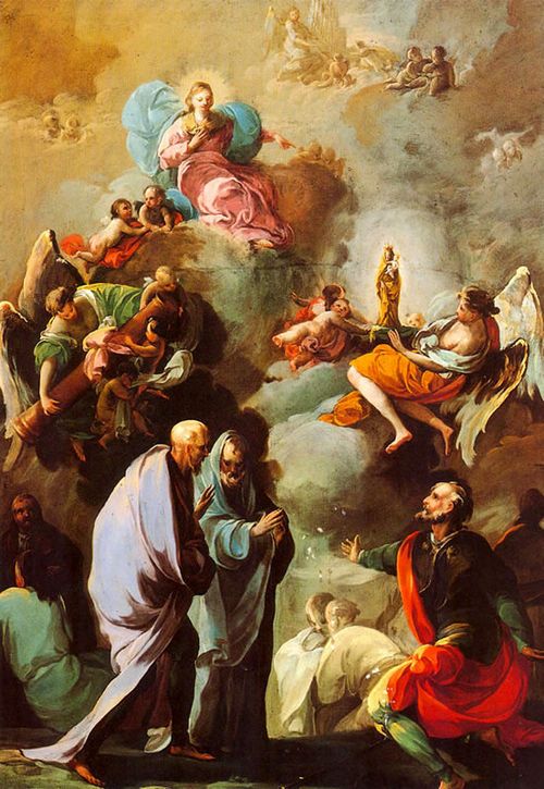 Apparition de la Vierge du Pilar à saint Jacques et à ses disciples de Saragosse, 1768, Francisco de Goya