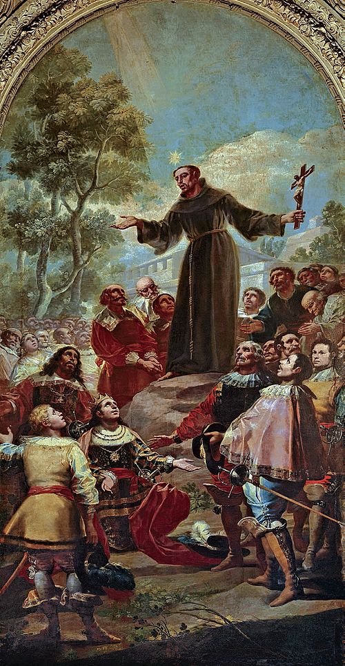 San Bernardino of Siena preaching before Alfonso V of Aragon, 1780, Francisco Goya