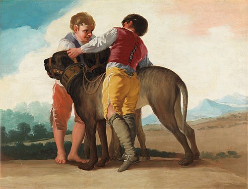 Enfants avec des chiens, 1786, Francisco de Goya