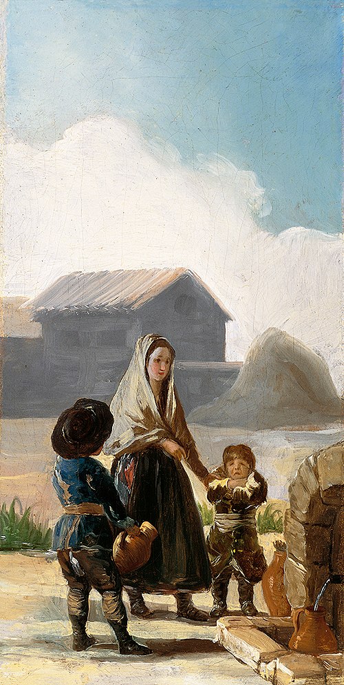 Une femme et deux enfants à la fontaine, 1786, Francisco de Goya