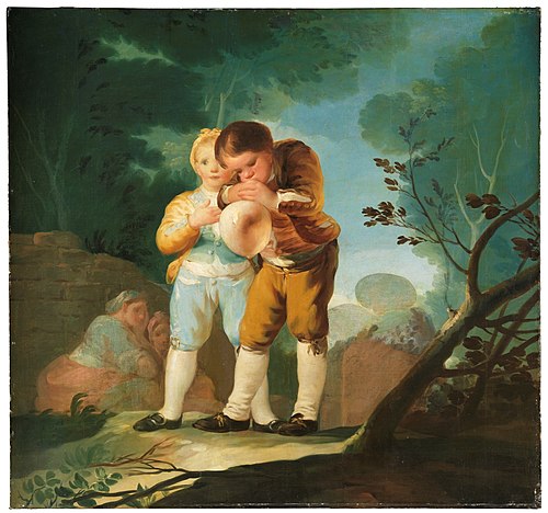 Enfants gonflant une vessie, 1777, Francisco de Goya