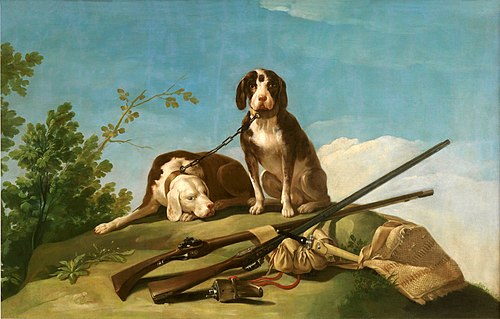 Chiens et outils de chasse, 1775, Francisco de Goya