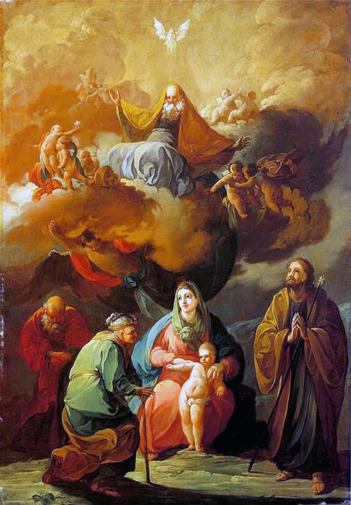 La Sainte Famille avec saint Joaquim et sainte Anne devant l'Éternelle Gloire, 1769, Francisco de Goya
