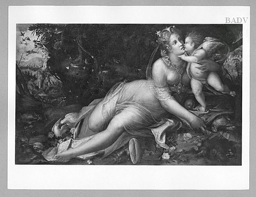 Venus and Amor in scenery, 1542, Frans Floris I