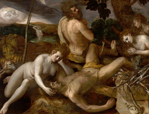 Adam and Eve grieve over the Dead Body of Abel, 1550, Frans Floris I
