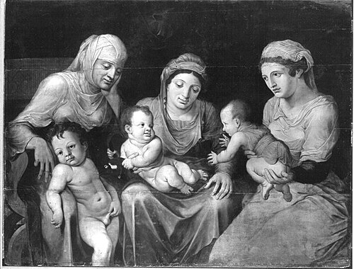 Drei Frauen mit ihren Kindern (Kopie nach), 1562, Frans Floris I