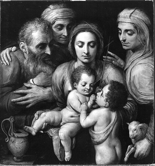 Die Heilige Familie mit Anna, Elisabeth und Johannes, 1553, Frans Floris I