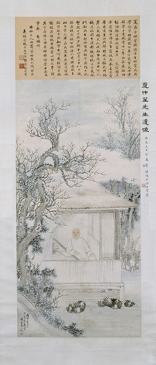 费丹旭夏仲笙像轴, , Danxu Fei