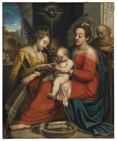 The Mystic Marriage of St Catherine, , Denis Calvaert