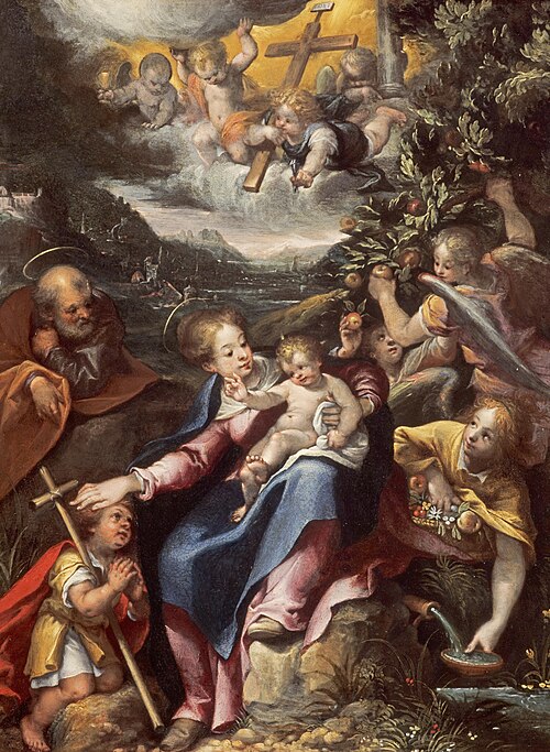 The Holy Family with the Infant Saint John the Baptist in a Landscape, 1595, Denis Calvaert