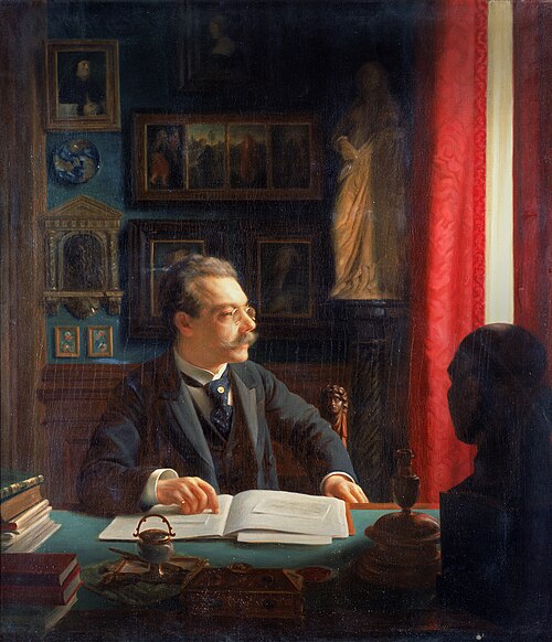 Portrait of James Simon (1851-1932) at the desk in his study, 1901, Willi Döring