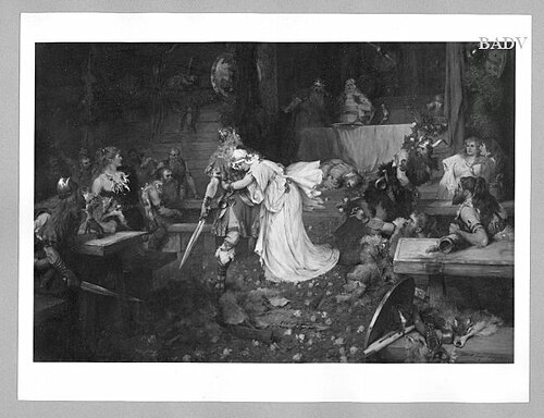 German festival broken up by fight, 1890, Ferdinand Leeke