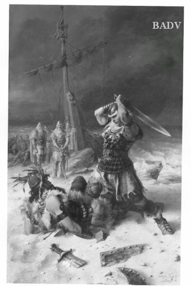 Kampf zwischen Siegfried und Hagen, 1888, Ferdinand Leeke