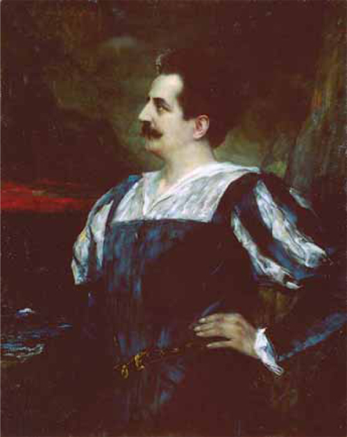 Rollenportrait des Tenors Eugen Guszalewicz als "Tristan" in "Tristan und Isolde", 1912, Ferdinand Leeke