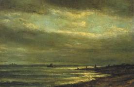 Coast by Moonlight, 1870, Louis Artan de Saint-Martin