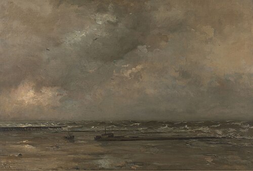 La Mer à Blankenberghe, 1871, Louis Artan de Saint-Martin