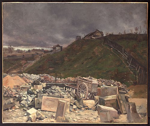 Dépôt de pavés à Montmartre [Paysage à la charrette], 1889, Maximilien Luce