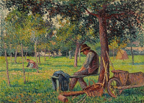 Éragny, Rodo Pissarro in his father's garden, , Maximilien Luce