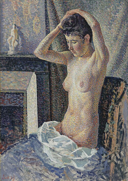 Nude combing her hair, , Maximilien Luce