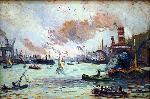 Der Hafen von Rotterdam, 1907, Maximilien Luce