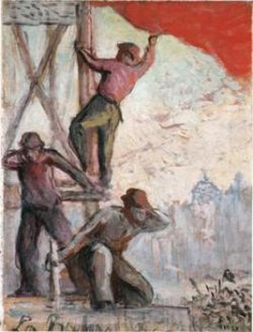 Le drapeau rouge ou la bataille syndicale, 1910, Maximilien Luce