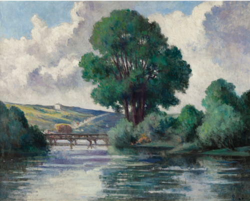 La passerelle d'Herville, 1925, Maximilien Luce