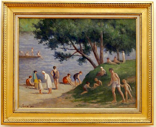 Méricourt, la plage, 1930, Maximilien Luce