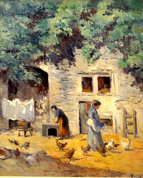 Rolleboise, cour de ferme, 1917, Maximilien Luce