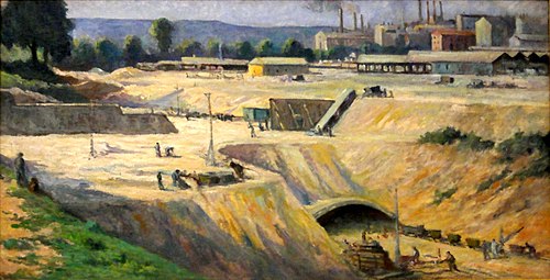 Issy-les-Moulineaux, chantier pour la construction du métro, , Maximilien Luce