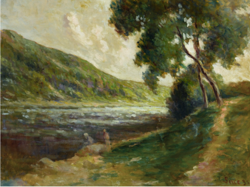 Les Bords de la Seine aux environs de Rolleboise, 1935, Maximilien Luce