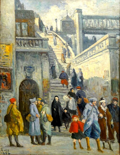 Escaliers de la rue de l'Alsace, 1916, Maximilien Luce