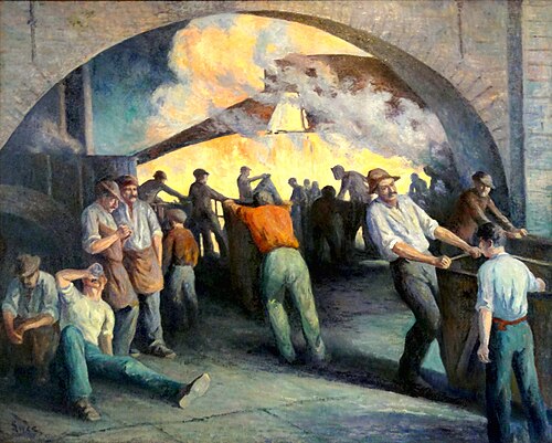 Fonderie à Charleroi, la coulée, 1896, Maximilien Luce