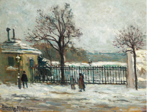 Rue Gudin, vue d'hiver sur le jardin, 1917, Maximilien Luce