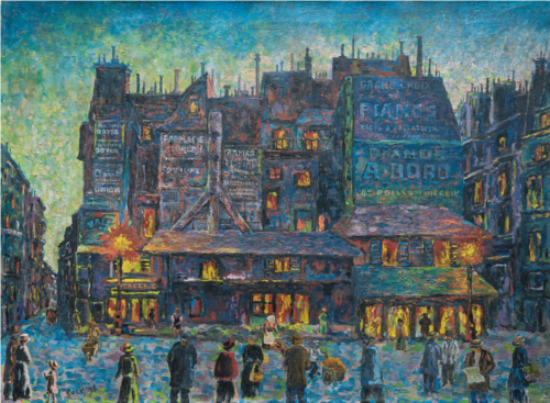 Paris, rue animée le soir, 1896, Maximilien Luce