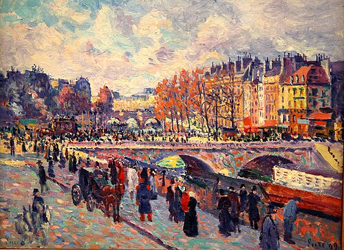 Quayside by the Seine in Paris, 1899, Maximilien Luce