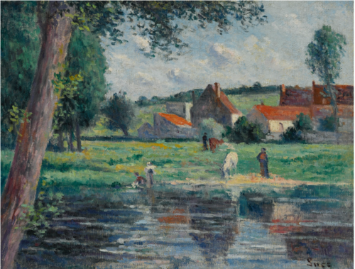 Abreuvoir au bord de la Cure, , Maximilien Luce