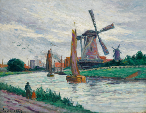 Moulins en Hollande, 1907, Maximilien Luce