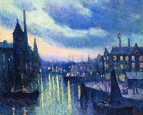 Rotterdam, effet de nuit (La Schie), 1908, Maximilien Luce