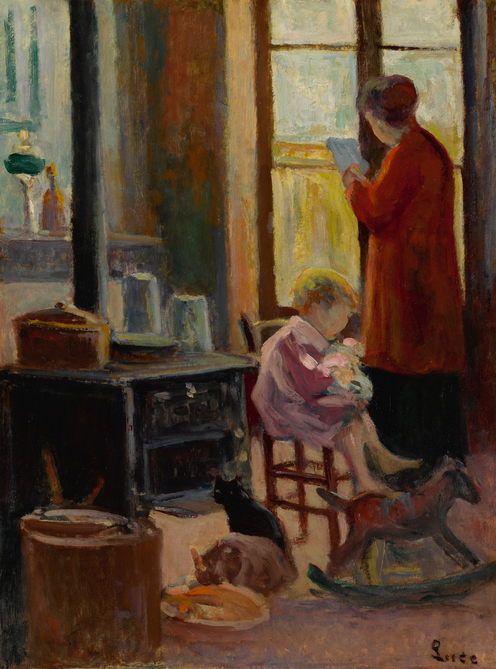 Mère et enfant dans la cuisine, , Maximilien Luce