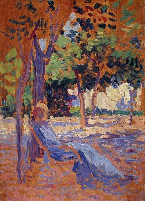 Lucie Cousturier in her Garden, 1897, Maximilien Luce