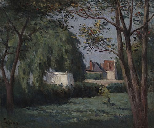 Country Scene with Three Houses and Tree, 1900, Maximilien Luce