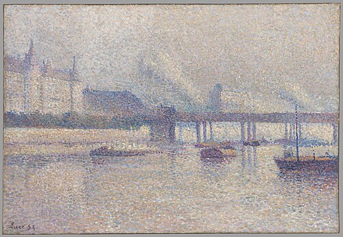 The Banks of the Seine River in Pari, 1893, Maximilien Luce