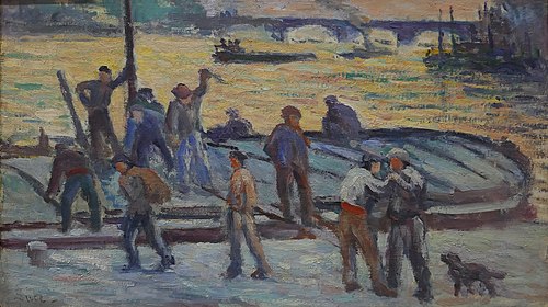 La fin de la journée. Débardeurs de ciment, 2000, Maximilien Luce