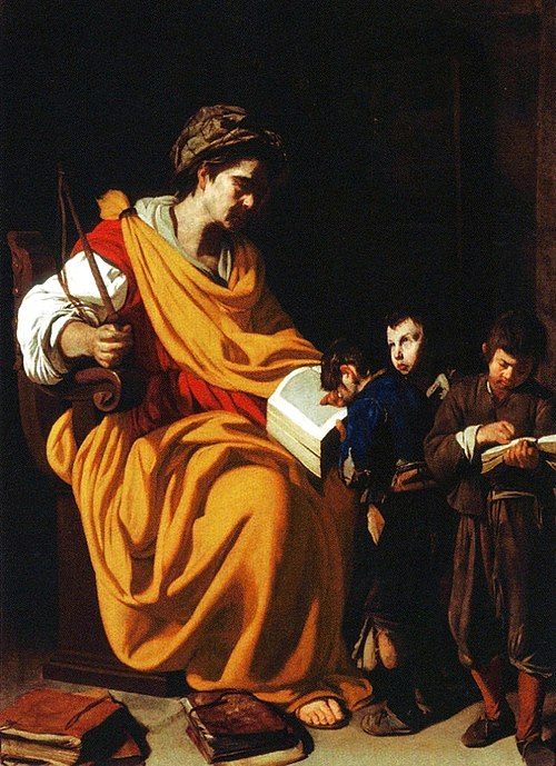 The schoolmistress, 1650, Aniello Falcone