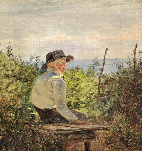 A boy on a bench., 1871, Carl Heinrich Bloch